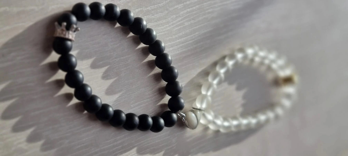 Glowing Heart Luminous Magnetic Long Distance Bracelet for Couples