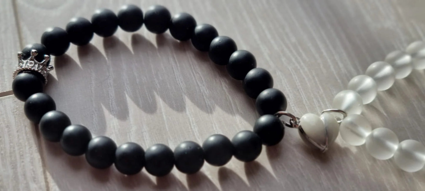 Glowing Heart Luminous Magnetic Long Distance Bracelet for Couples