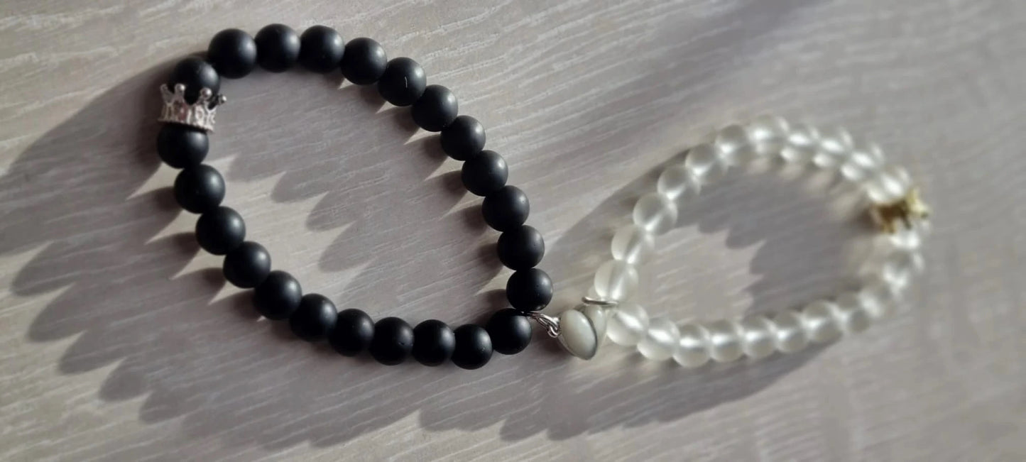 Glowing Heart Luminous Magnetic Long Distance Bracelet for Couples