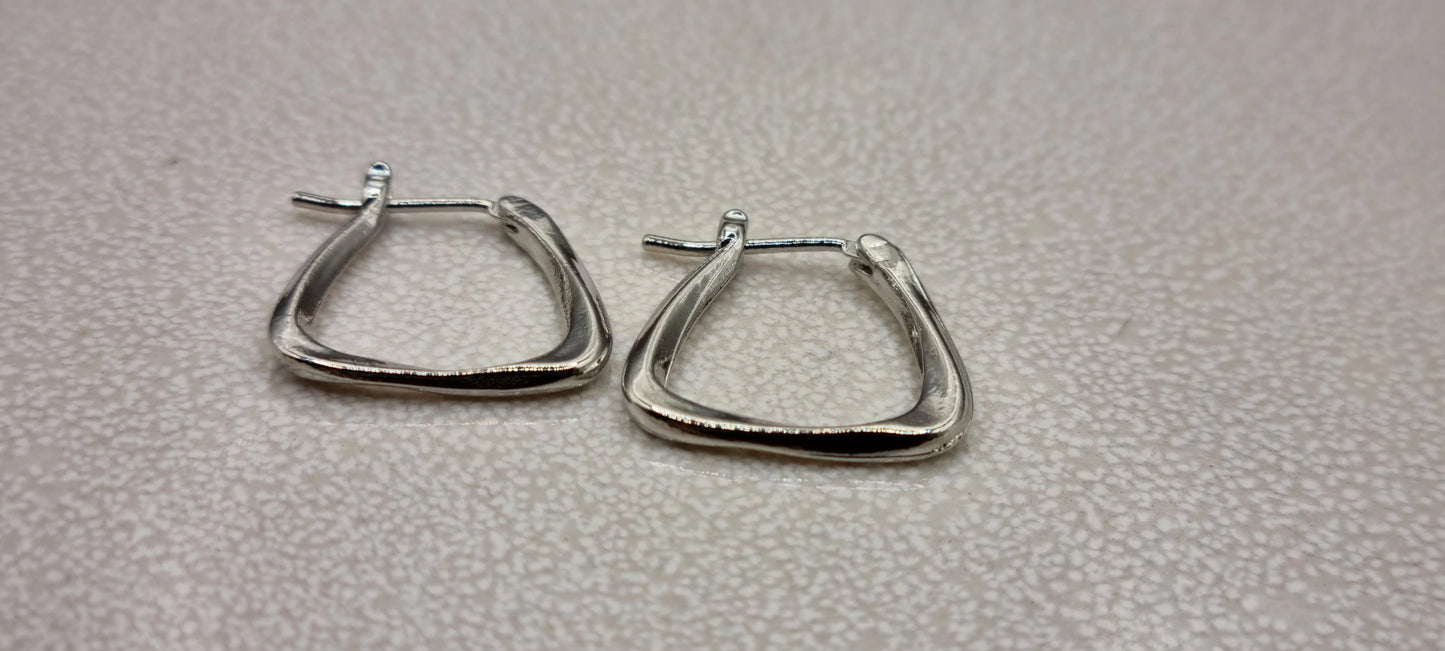 Geometric Twisted Square Hoop Earrings for Women