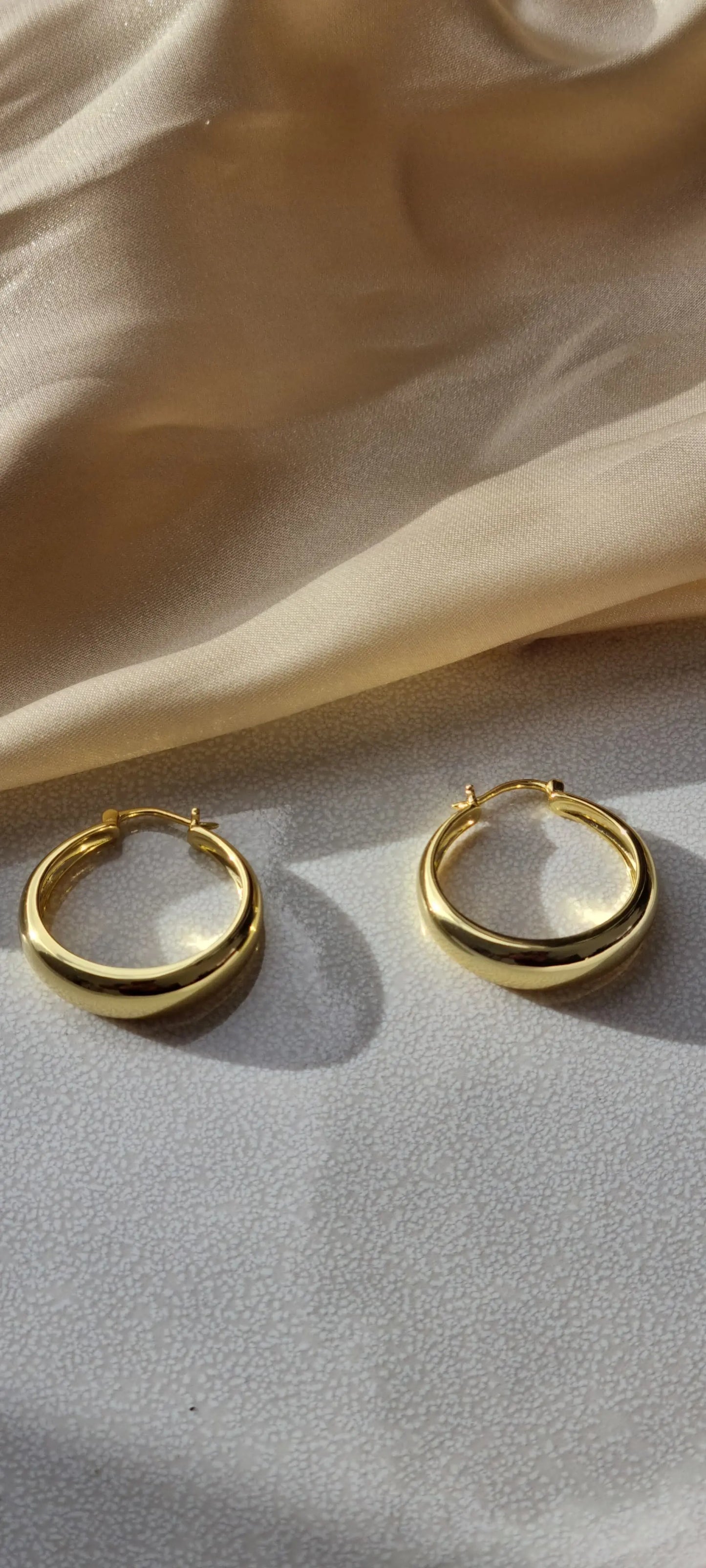 Gold Plated Round Circle Hoop Earrings