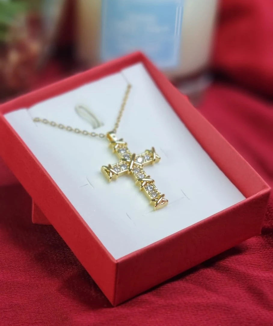 Zircon Cross Necklace for Women