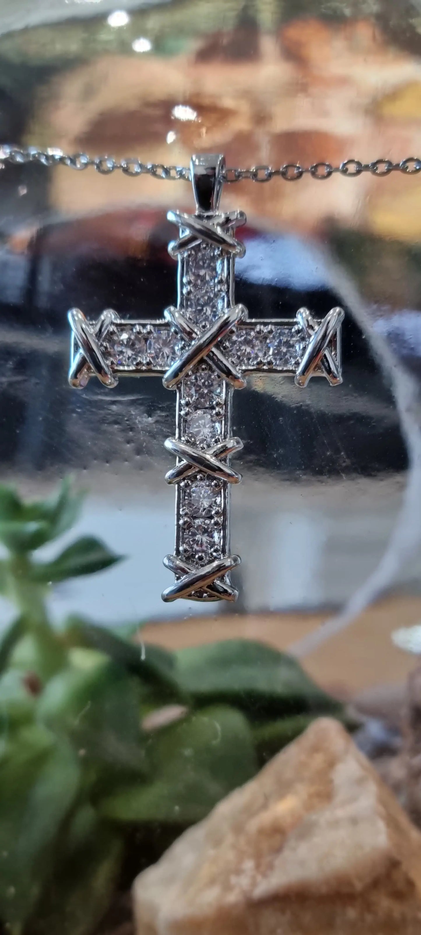 Zircon Cross Necklace for Women