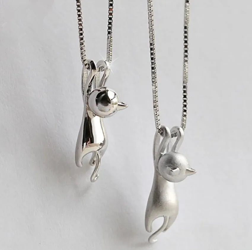 Cat Necklace Cute Kitty Pendant | Cat Necklace & Earrings