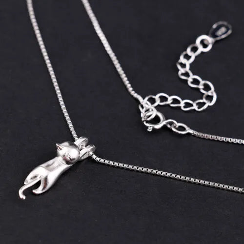 Cat Necklace Cute Kitty Pendant | Cat Necklace & Earrings