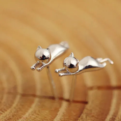 Cat Necklace Cute Kitty Pendant | Cat Necklace & Earrings