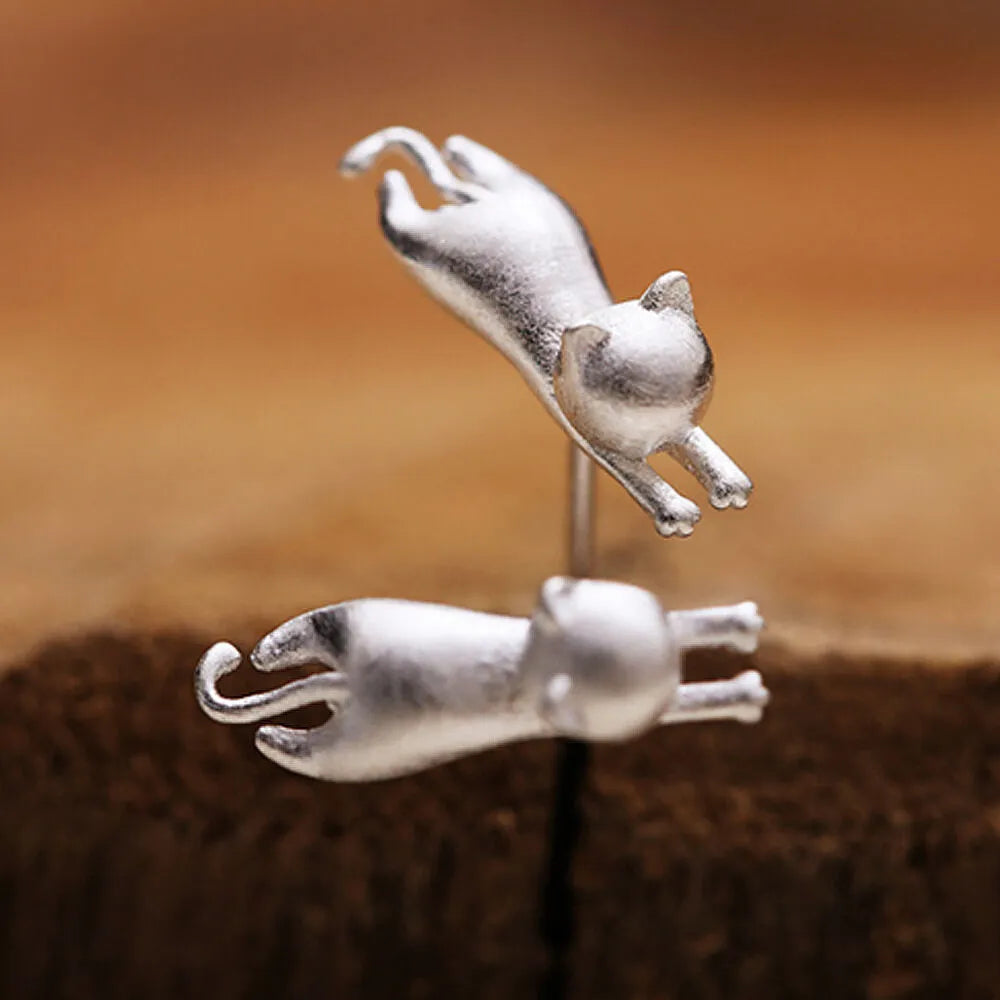 Cat Necklace Cute Kitty Pendant | Cat Necklace & Earrings