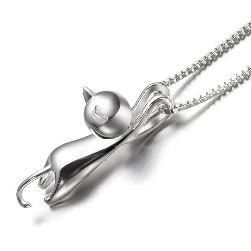 Cat Necklace Cute Kitty Pendant | Cat Necklace & Earrings
