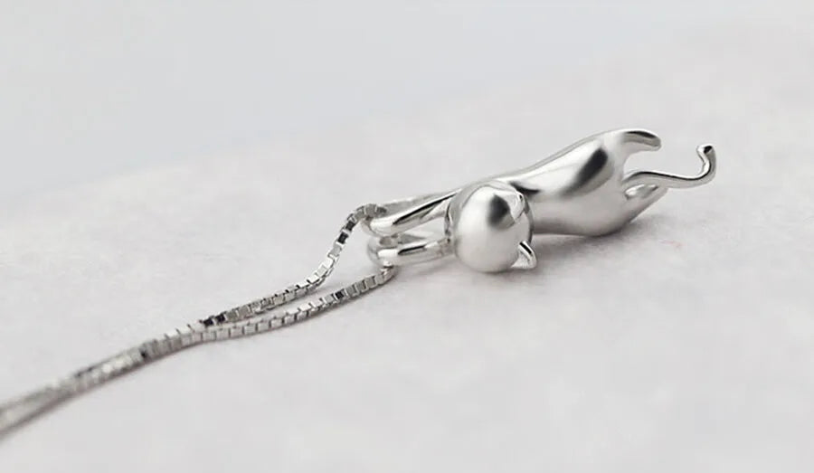 Cat Necklace Cute Kitty Pendant | Cat Necklace & Earrings