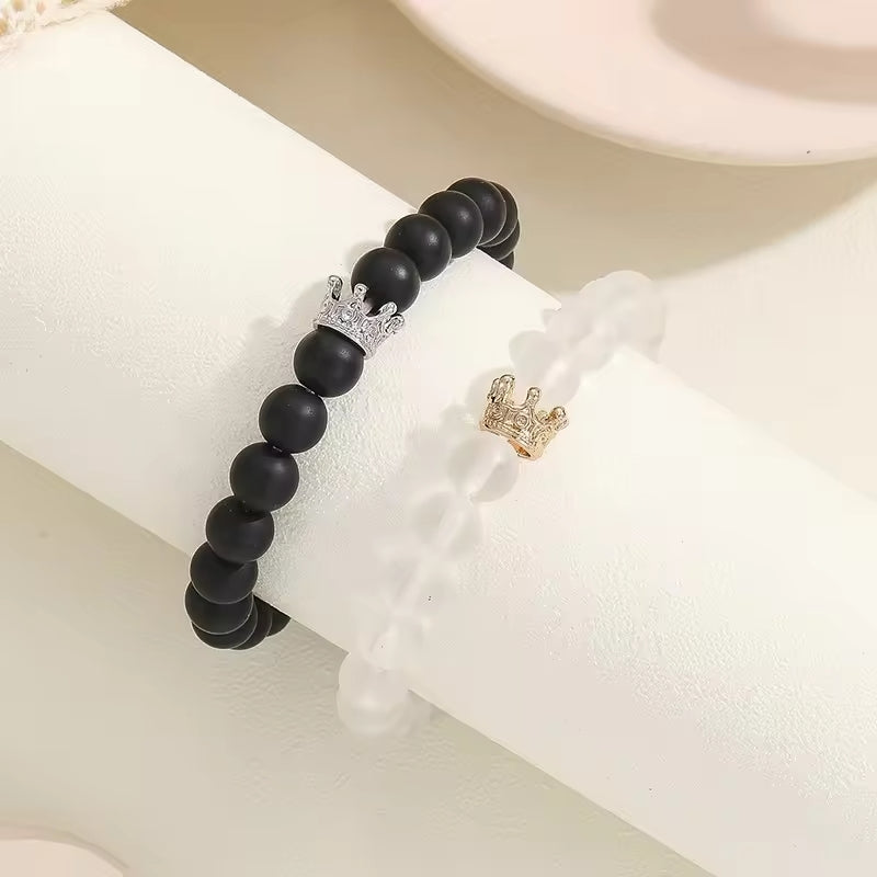 Glowing Heart Luminous Magnetic Long Distance Bracelet for Couples