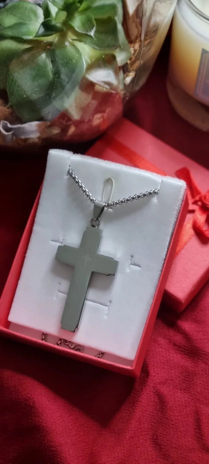 Lords Prayer Cross Necklace | Our Father Cross Chain Necklace | Christian Bible Verse Necklace