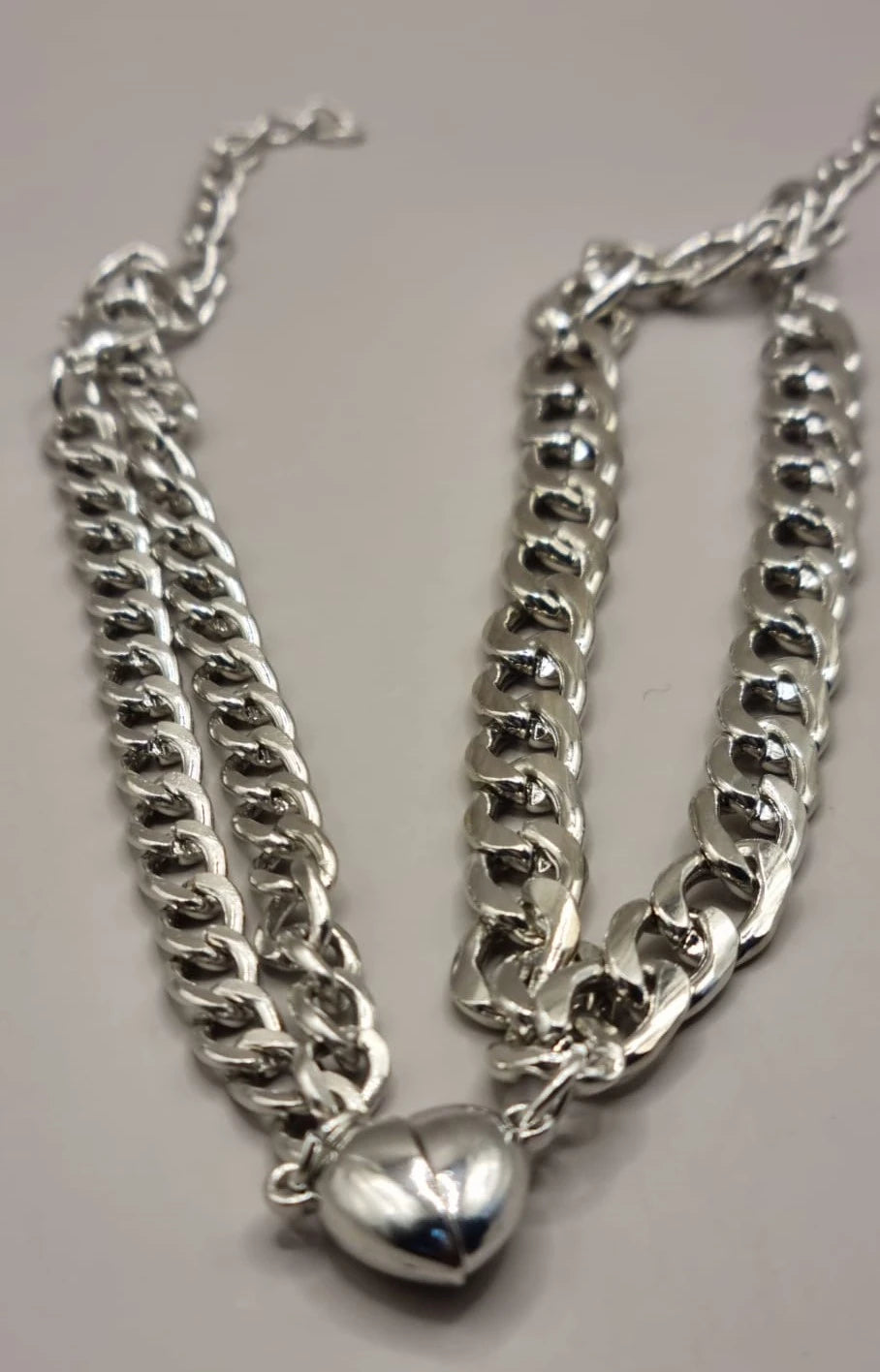 Magnetic Heart Couple Bracelet Set | Stainless Steel Mutual Attraction | Valentine's Gift for Her
