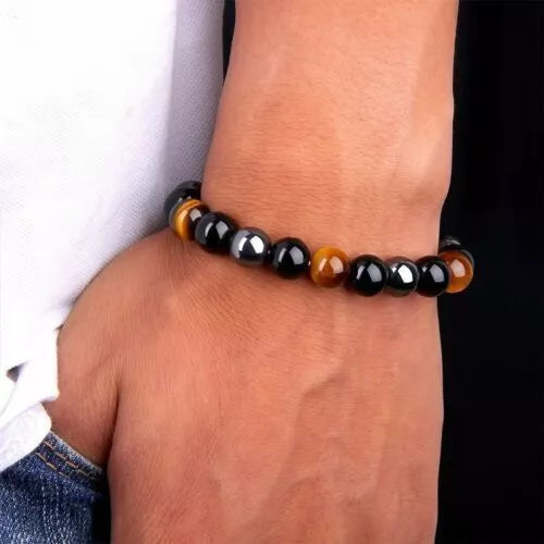 Triple Protection Obsidian Tiger Eye Hematite Bracelet