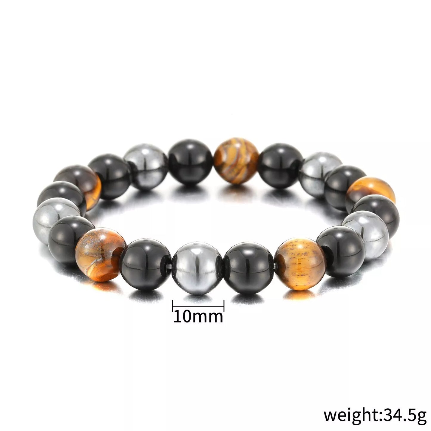 Triple Protection Obsidian Tiger Eye Hematite Bracelet