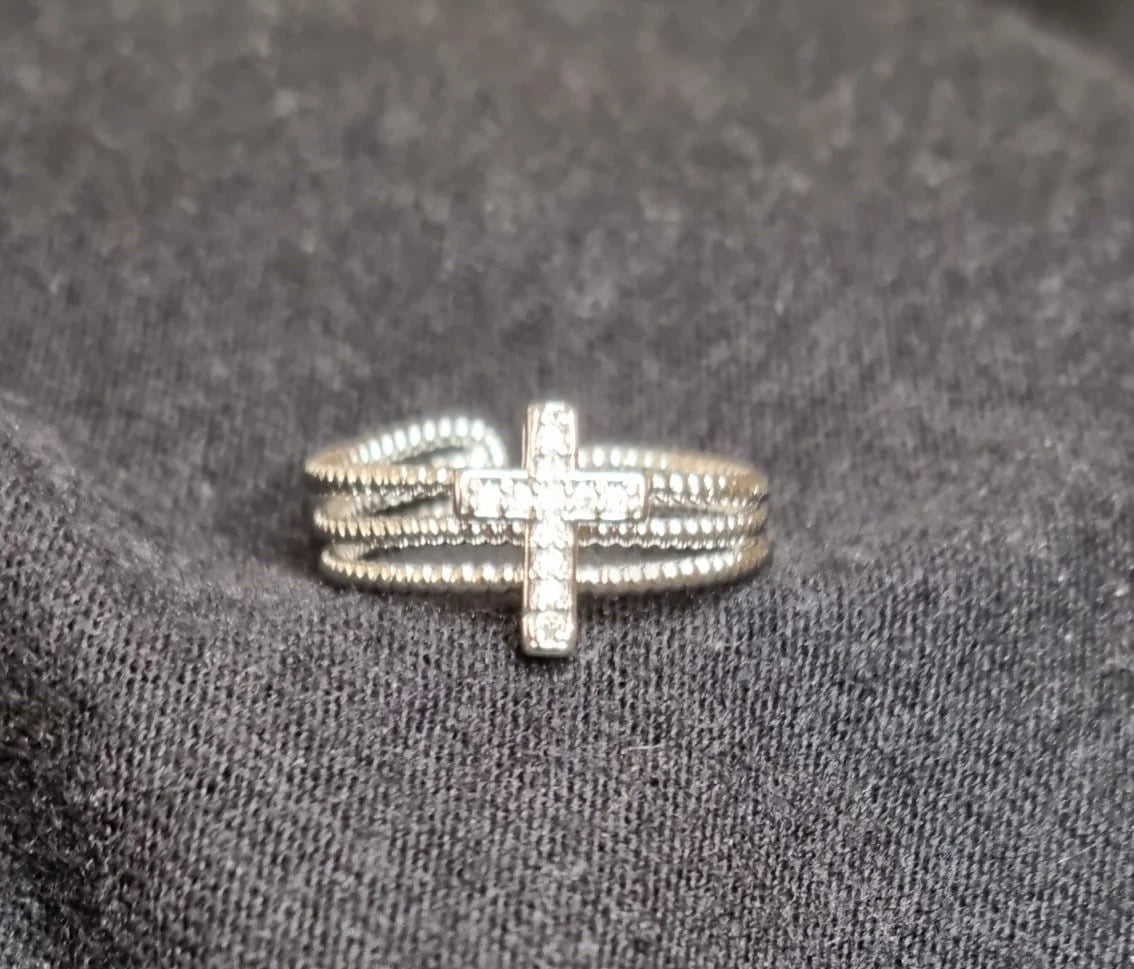 Open Hollow Out Cuff Gothic Cross Ring