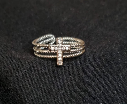 Open Hollow Out Cuff Gothic Cross Ring