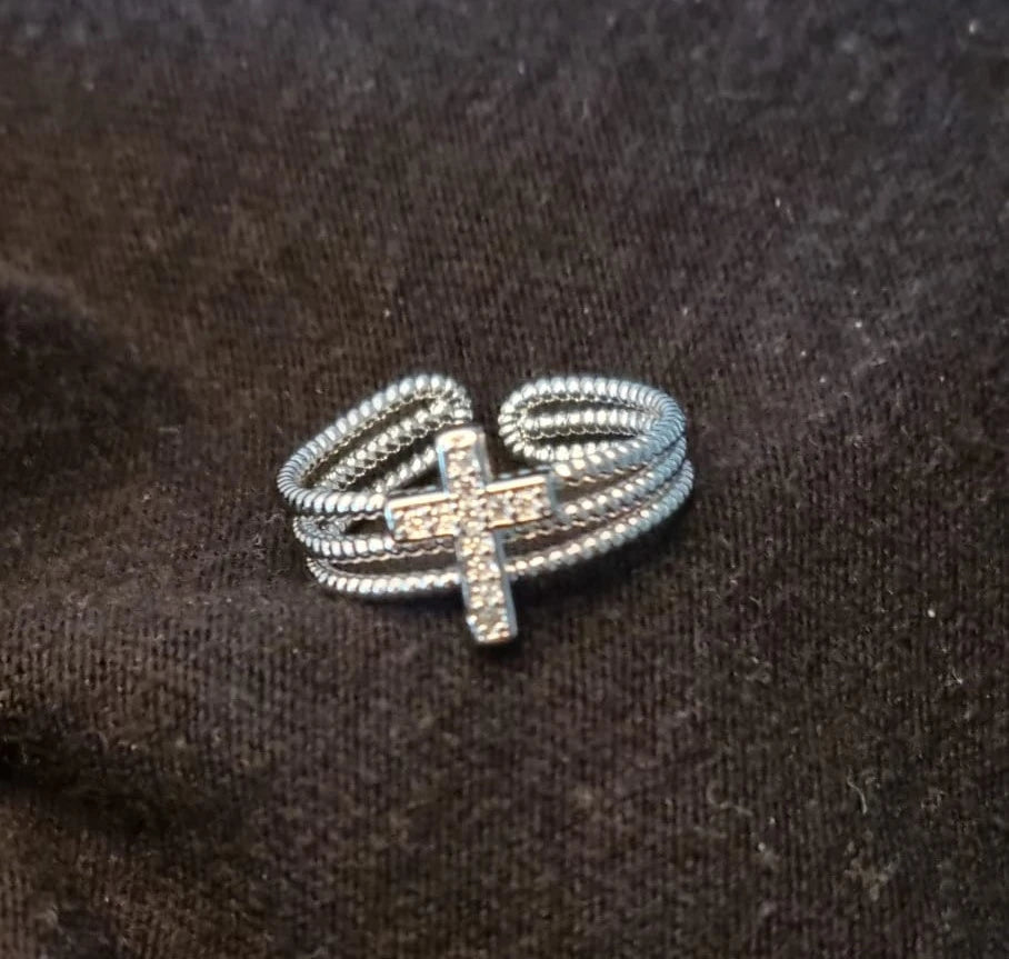 Open Hollow Out Cuff Gothic Cross Ring