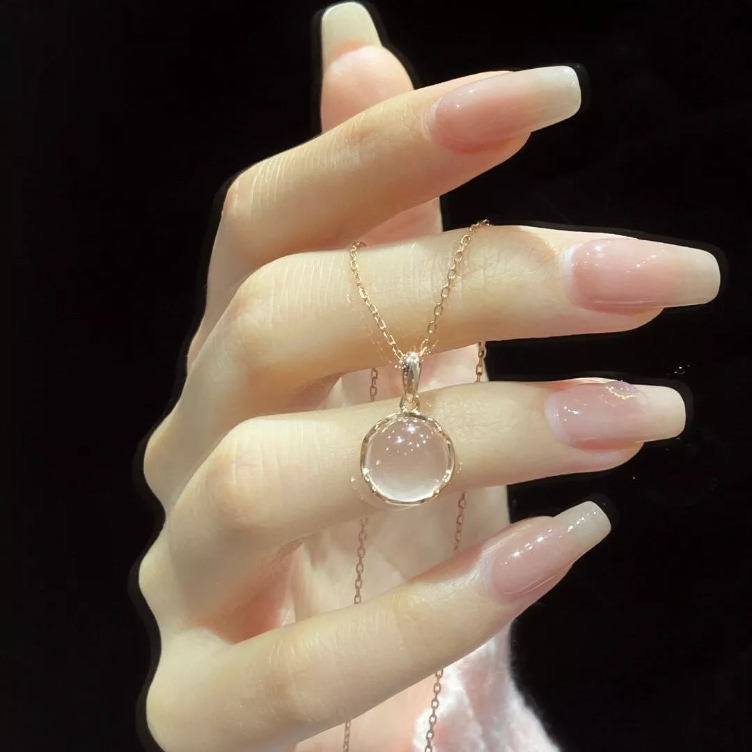 Pink Moonstone Charm Necklace - 925 Sterling Silver Pendant for Women & Girls
