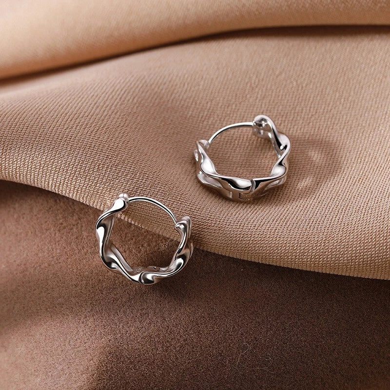 925 Sterling Silver Twisted Hoop Earrings – Women's Fashion Jewellery Gift, 1.4cm, UK