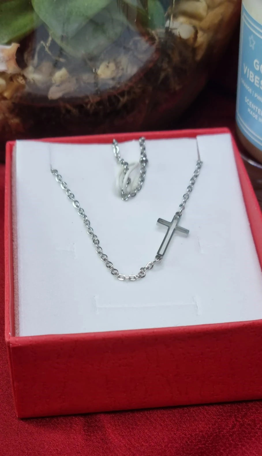 Silver Adjustable Double Chain Cross Bracelet | Tiny Silver Cross Charm Religious Chain Bracelet