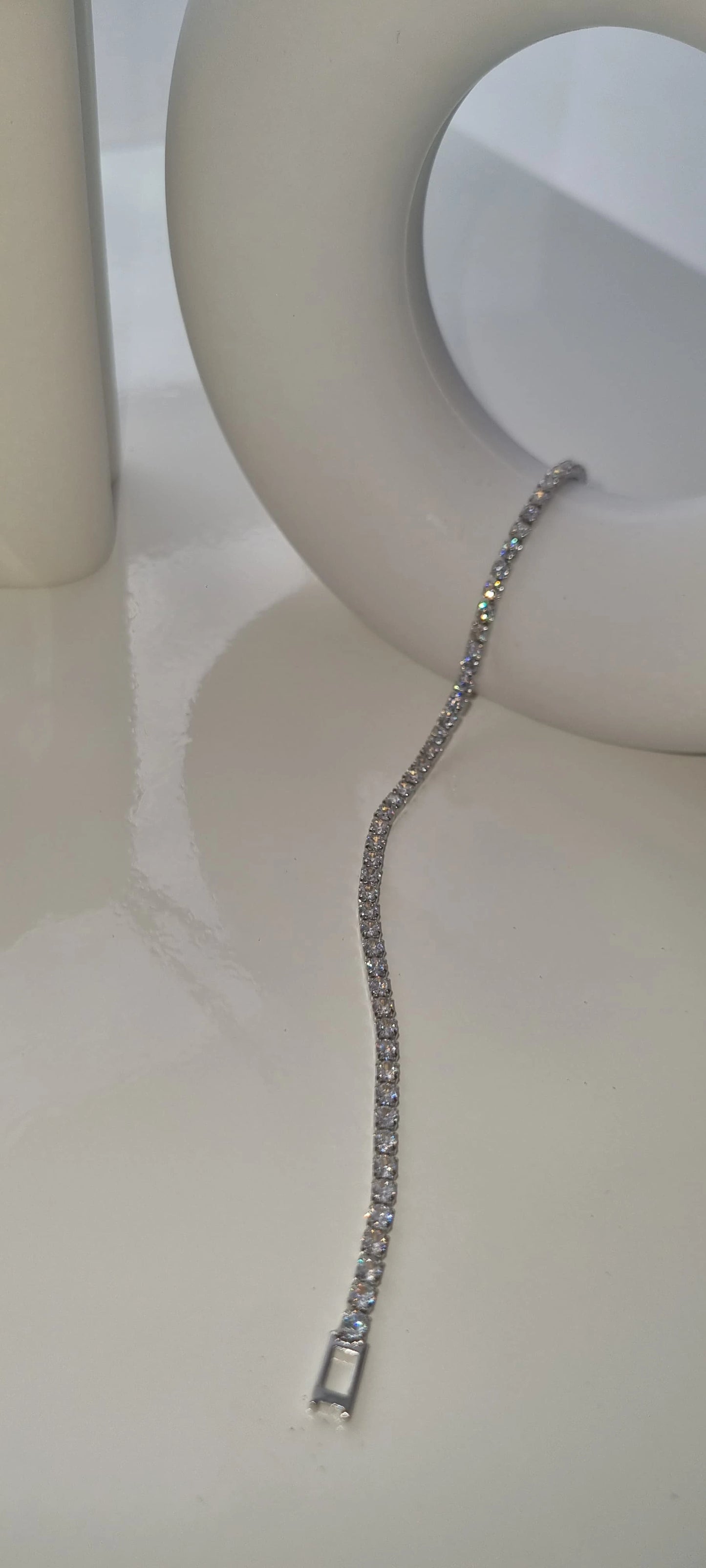 Tennis Bracelet – 18K Gold Plated Stainless Steel, Hypoallergenic