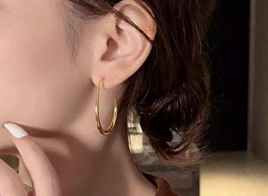 Fashion Silver Gold Water Oval Drop Hook Earrings