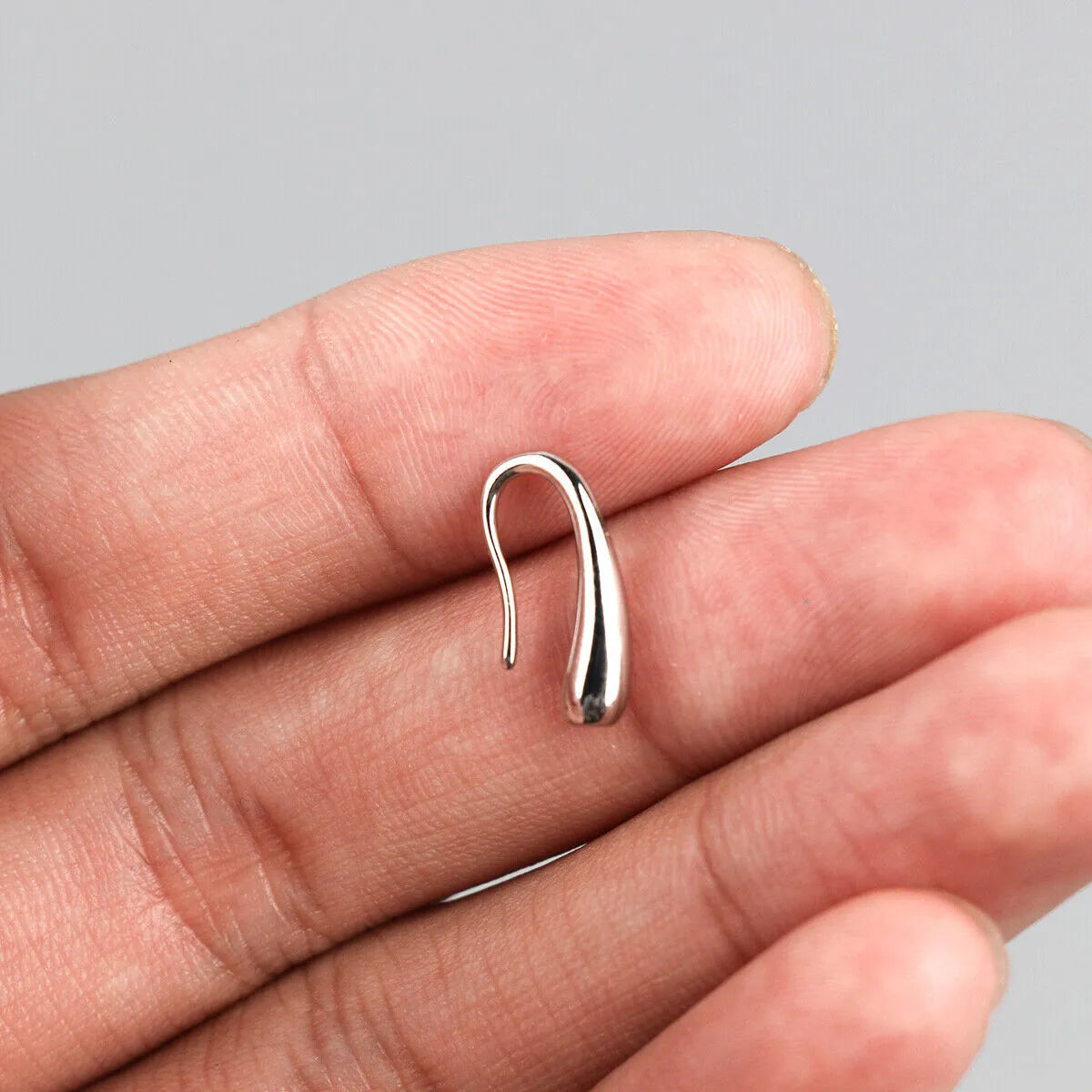 Solid WaterDrop Hook Earrings | Silver Water Drop Dangle Earrings