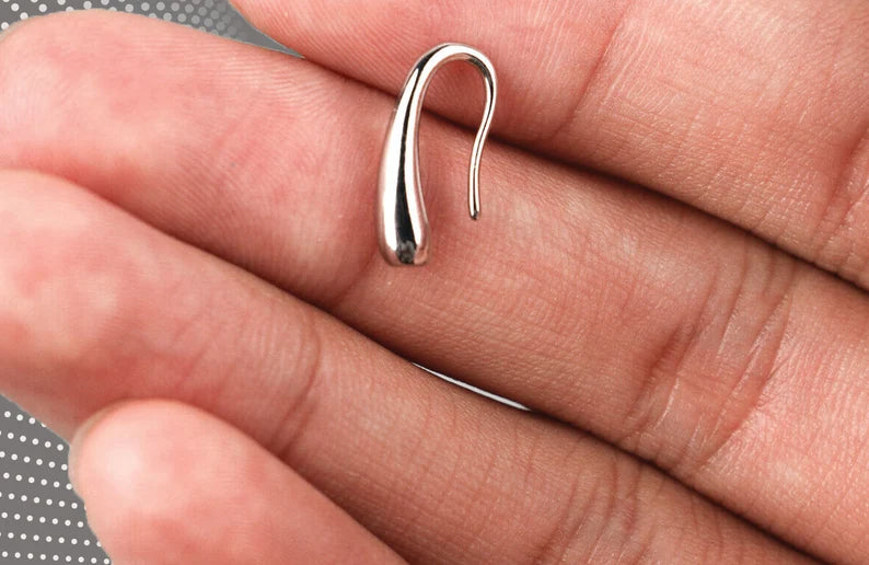 Solid WaterDrop Hook Earrings | Silver Water Drop Dangle Earrings