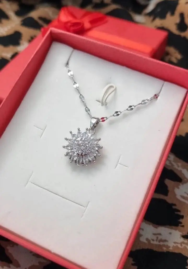Spinning Fidget Sunflower Necklace
