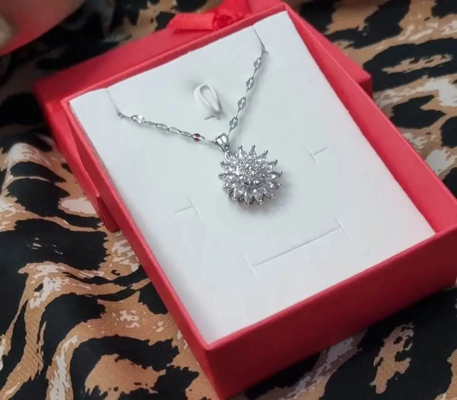 Spinning Fidget Sunflower Necklace