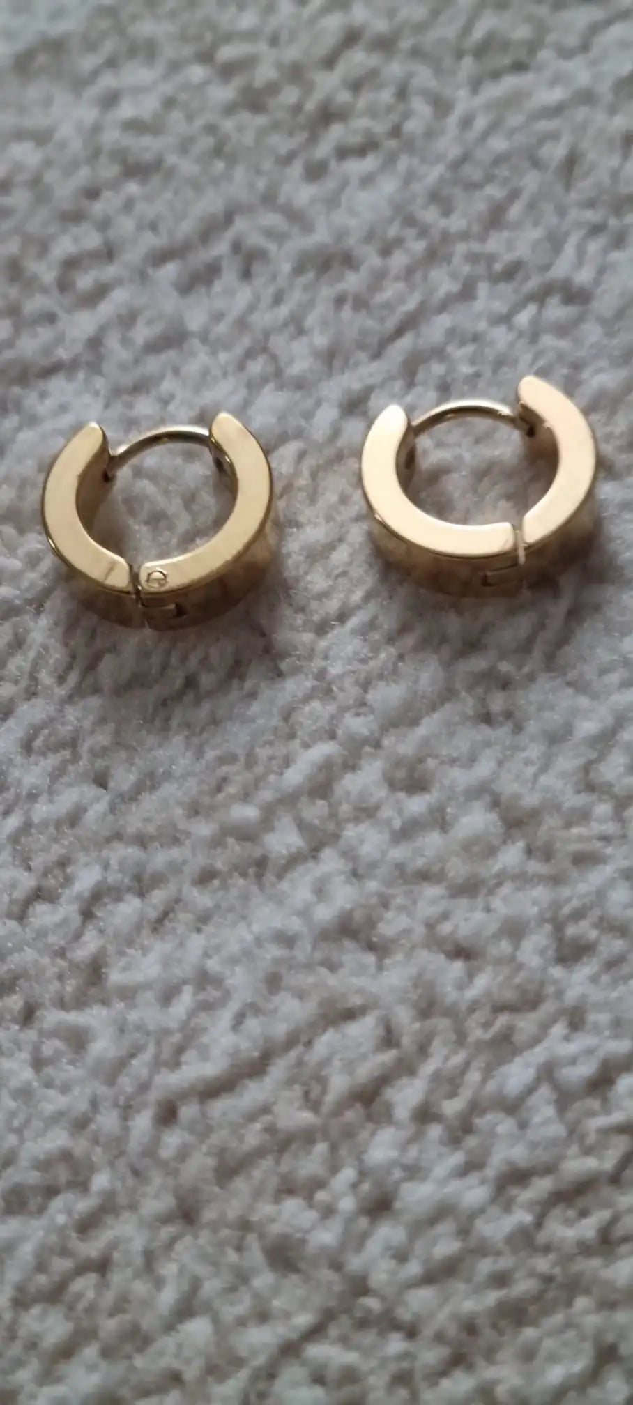 Stainless Steel Unisex Cross Stars Punk Dangle Earrings" "Gothic Hoop Huggies with Cross and Stars Design gold 1