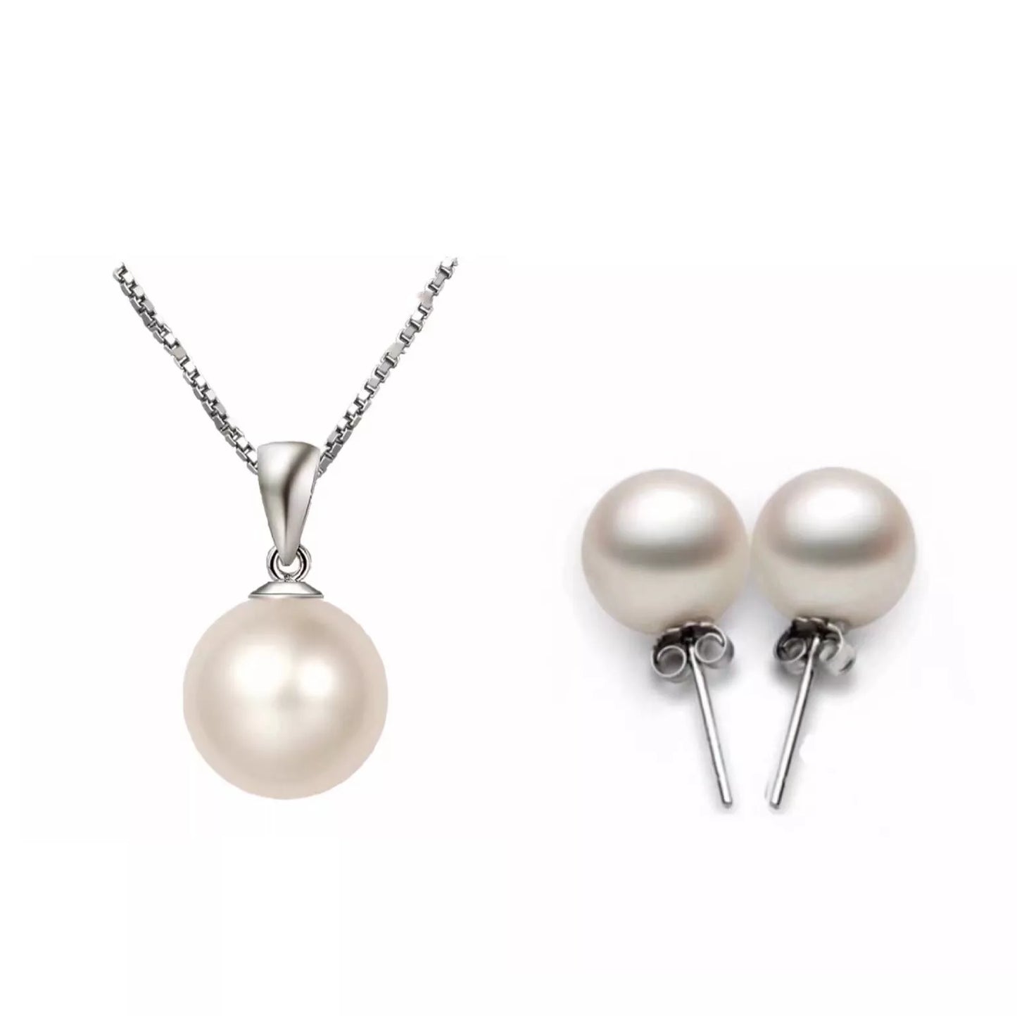 Stunning Pearl Pendant Chain Earrings Stud