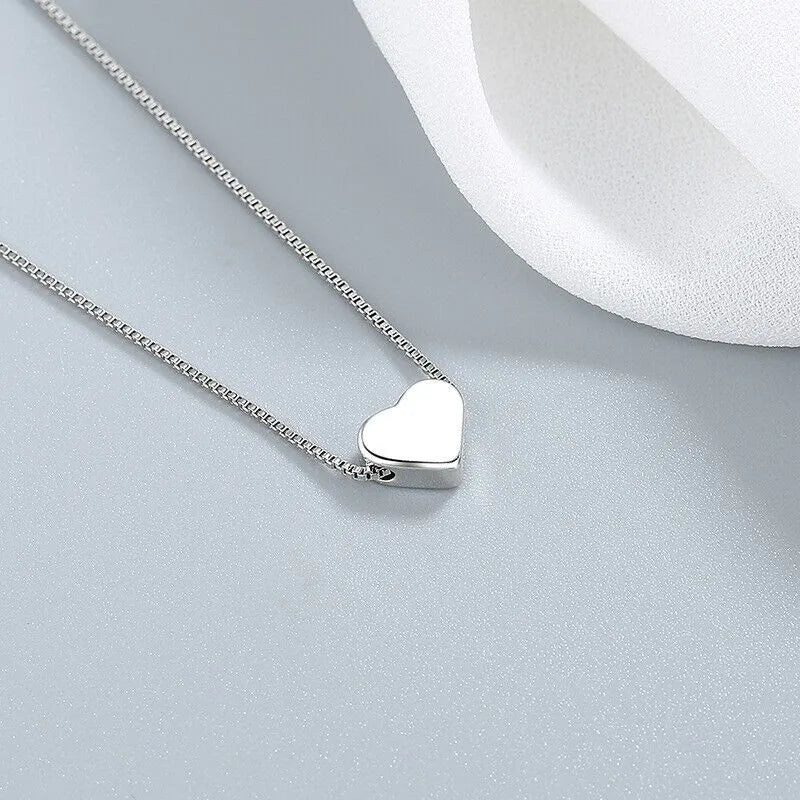 Tiny Heart Pendant Necklace and Earrings Set