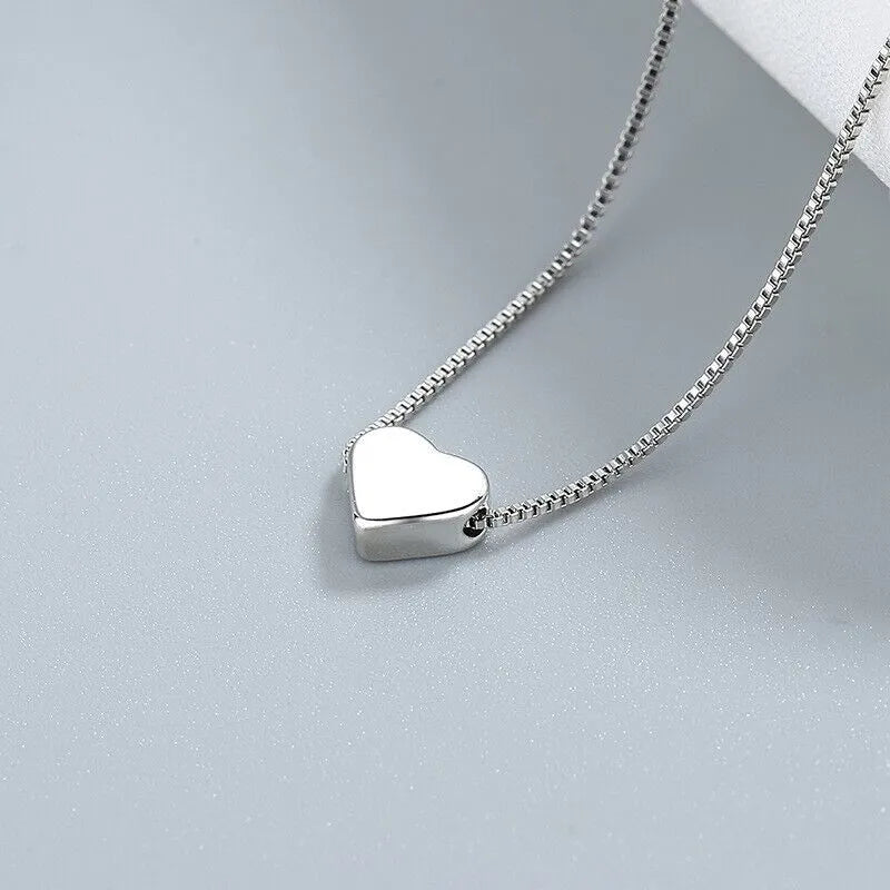 Tiny Heart Pendant Necklace and Earrings Set