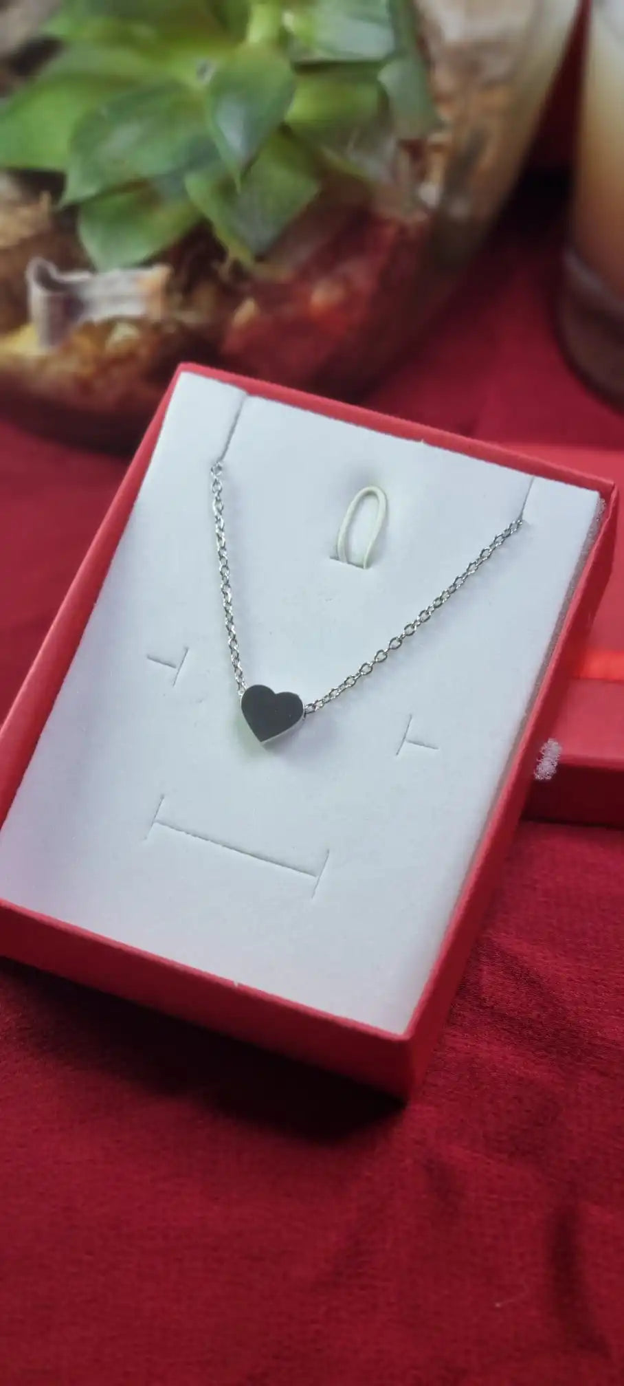 Tiny Heart Pendant Necklace and Earrings Set