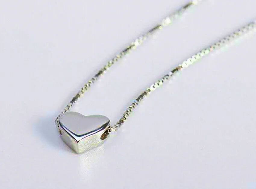 Tiny Heart Silver Pendant Necklace