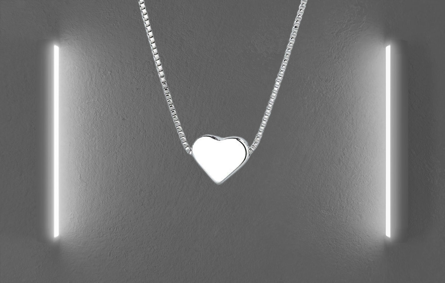 Tiny Heart Pendant Necklace and Earrings Set