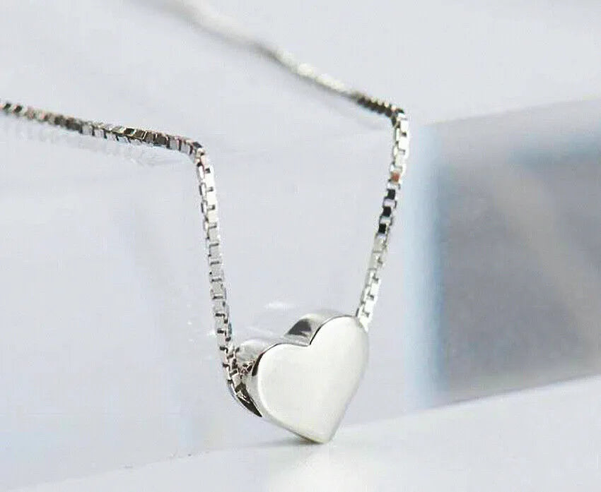 Tiny Heart Pendant Necklace and Earrings Set