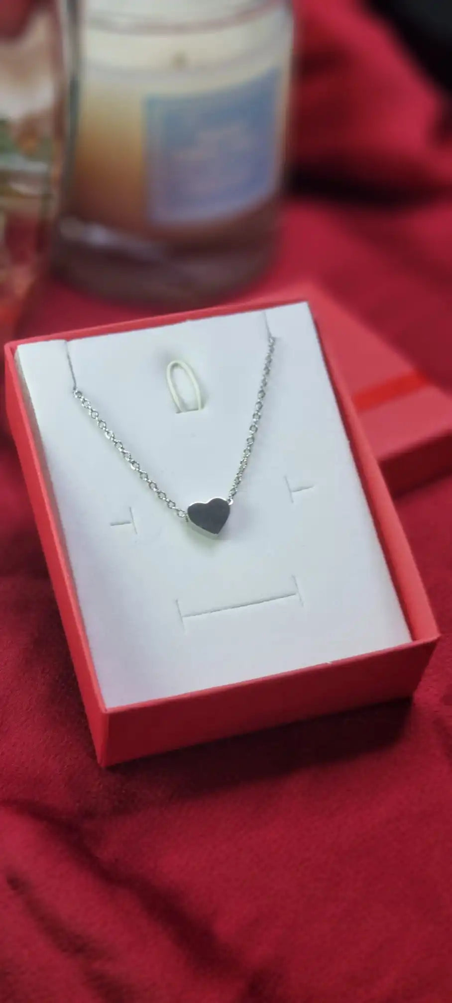 Tiny Heart Pendant Necklace and Earrings Set