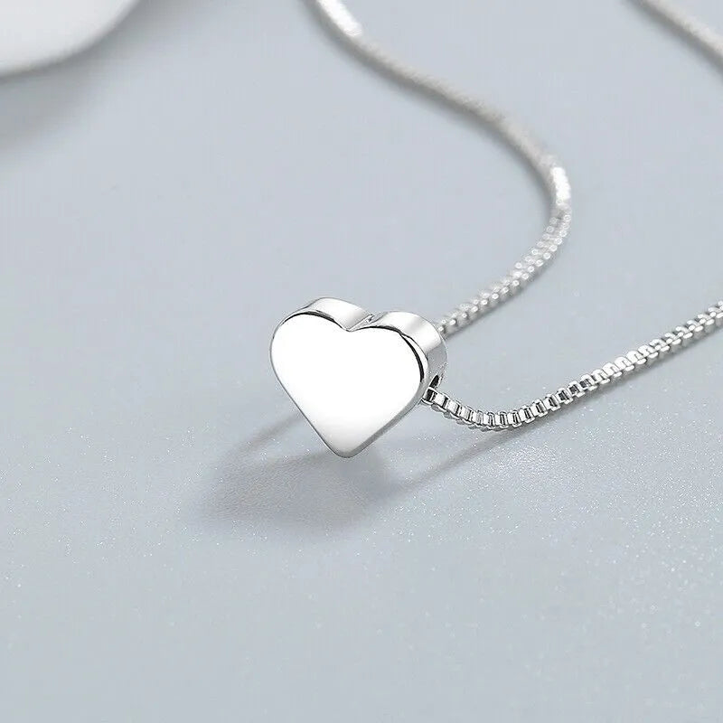 Tiny Heart Pendant Necklace and Earrings Set