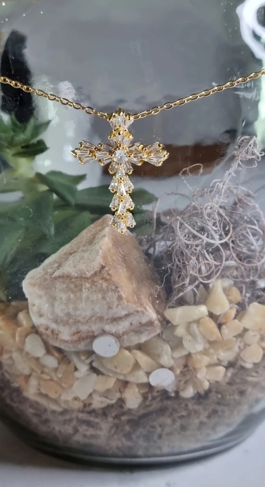 Zircon Cross Pendant Necklace for Women