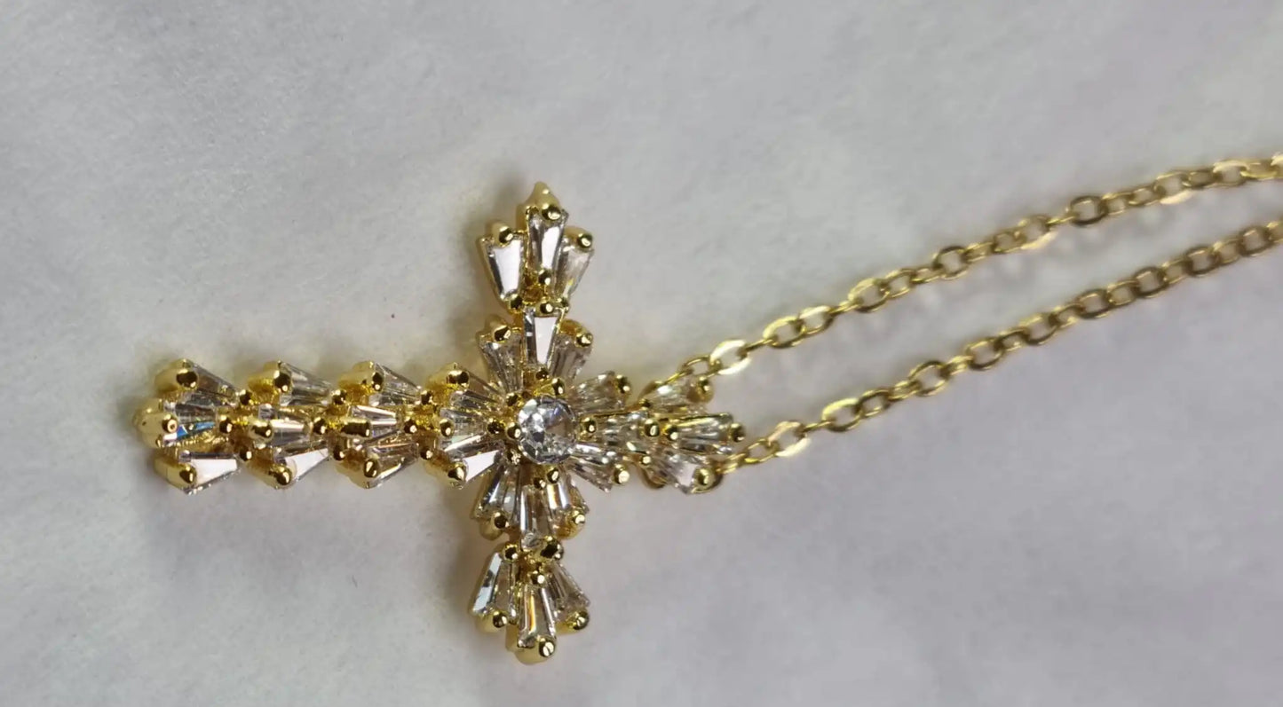 Zircon Cross Pendant Necklace for Women