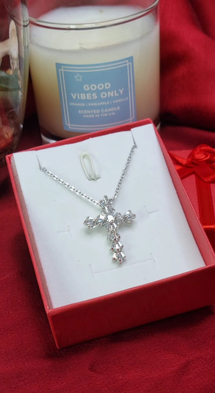 Zircon Cross Pendant Necklace for Women