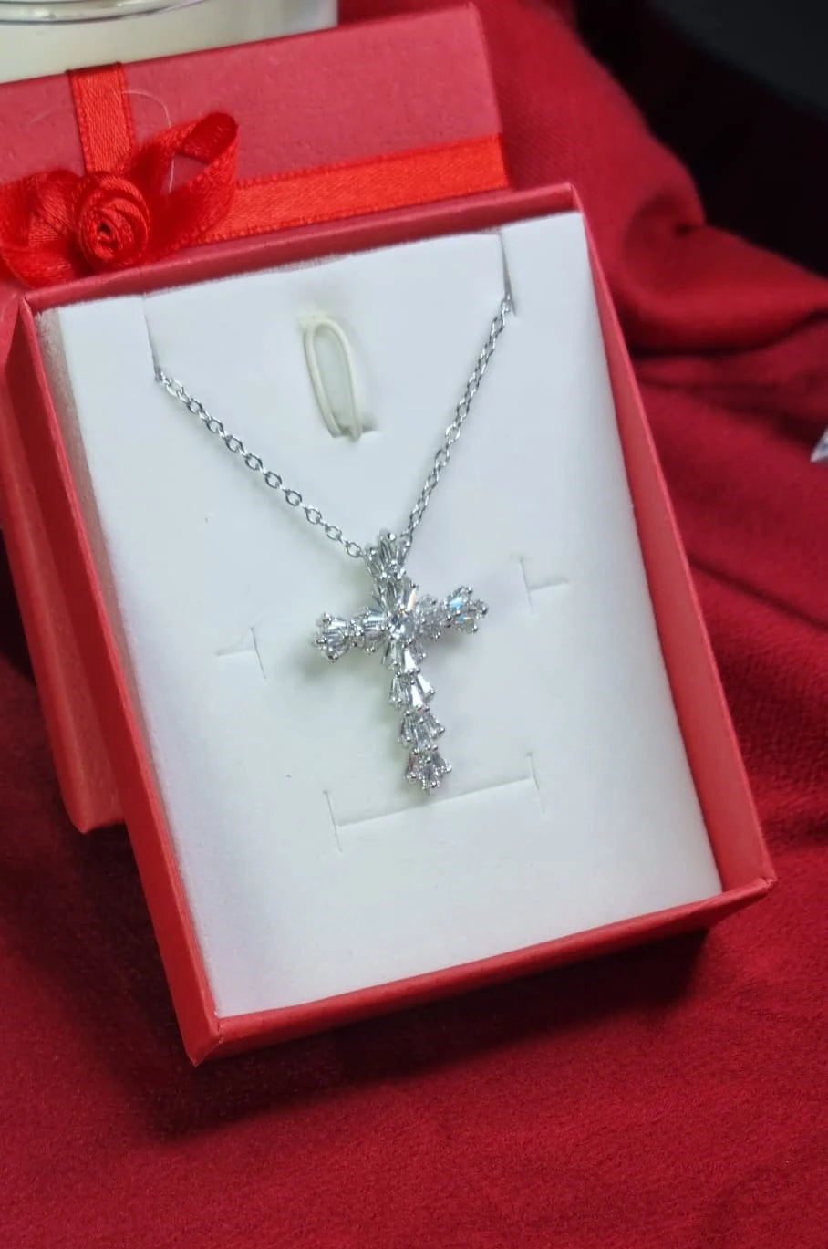 Zircon Cross Pendant Necklace for Women