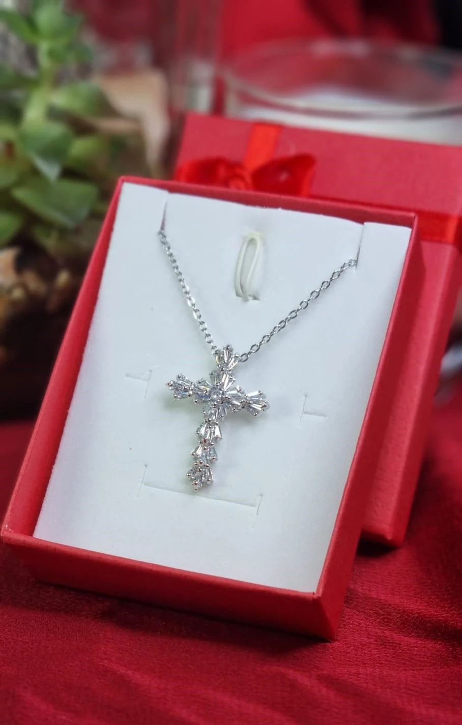 Zircon Cross Pendant Necklace for Women
