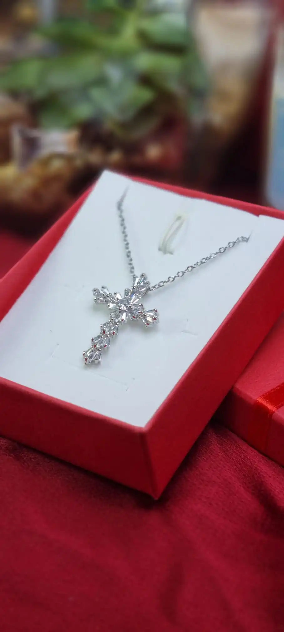 Zircon Cross Pendant Necklace for Women
