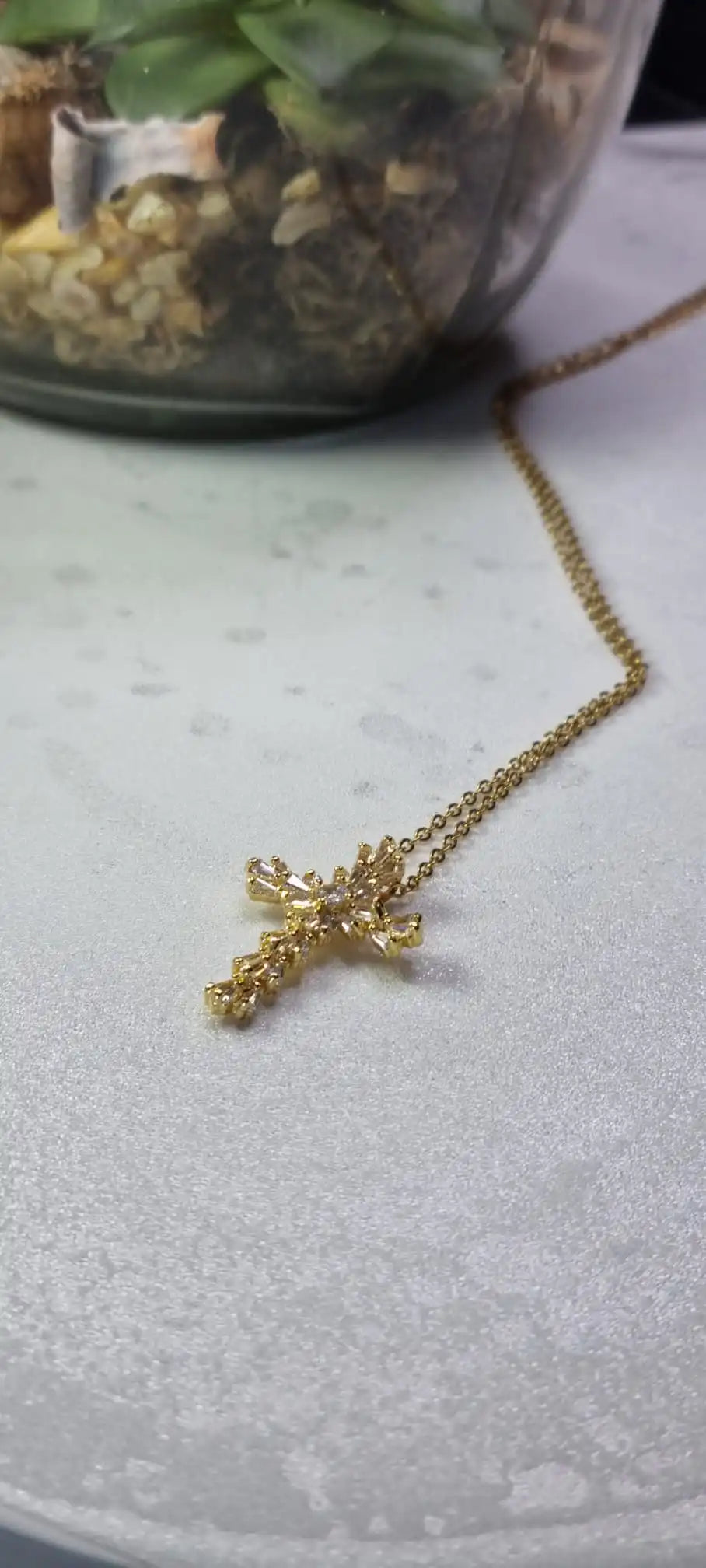 Zircon Cross Pendant Necklace for Women