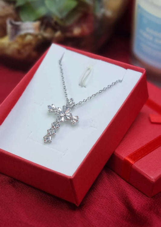 Zircon Cross Pendant Necklace for Women