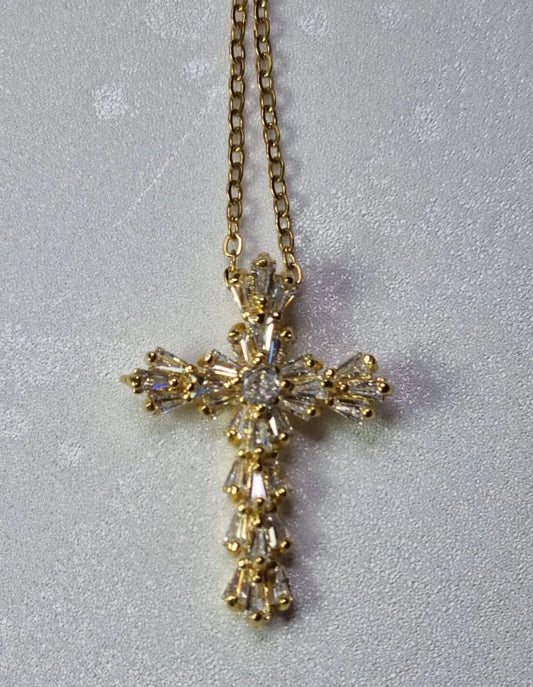 Zircon Cross Pendant Necklace for Women