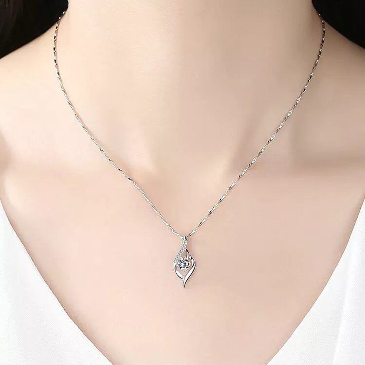 Women Zircon Crystal Stone Pendant Chain Modern Necklace